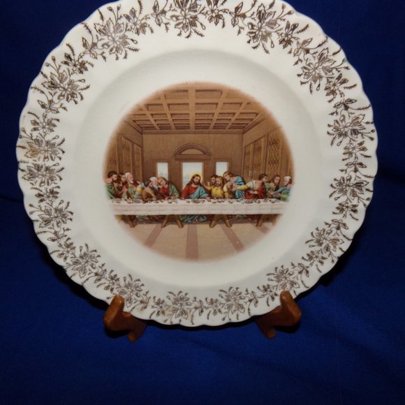 Vintage Last Supper Lords Supper 23k Gold First Edition Collector Plate - 9.5 In - Picture 2 of 4